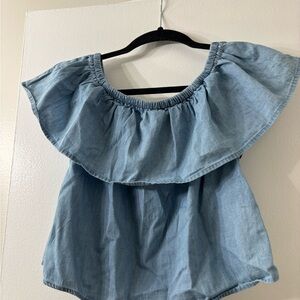 Active USA Light Blue Ruffled Blouse